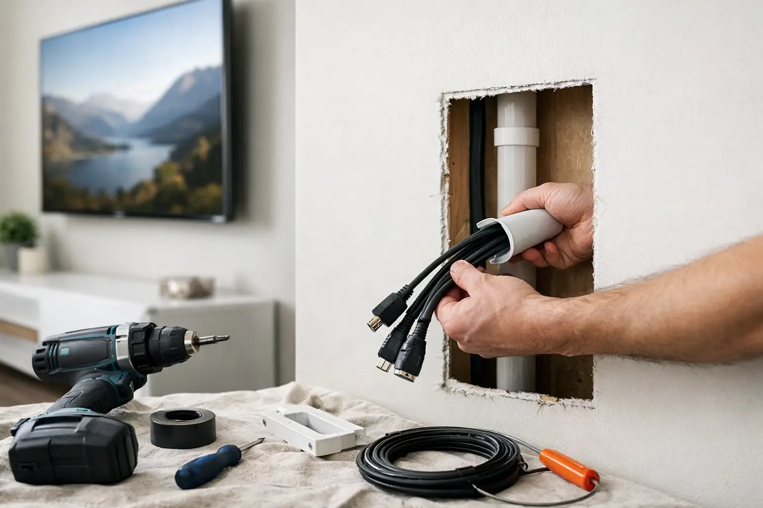 How to Hide TV Wires in the Wall